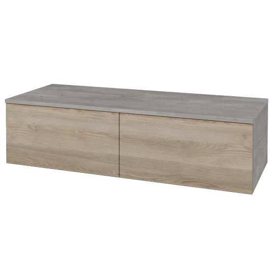 Waschtischunterschrank JOCKAM SZZ12 120 (ohne Waschtisch)  - D01 Beton - D17 Eiche Colorado - Links - Nein