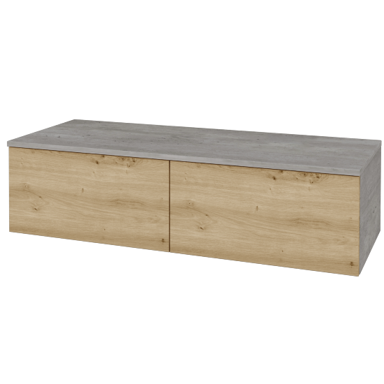 Waschtischunterschrank JOCKAM SZZ12 120 (ohne Waschtisch)  - D01 Beton - D22 Caramel - Links - Nein