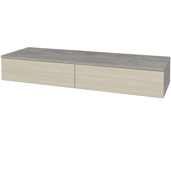 Waschtischunterschrank JOCKAM SZZ2 140 (ohne Waschtisch)  - D01 Beton - D04 Eiche - Nein