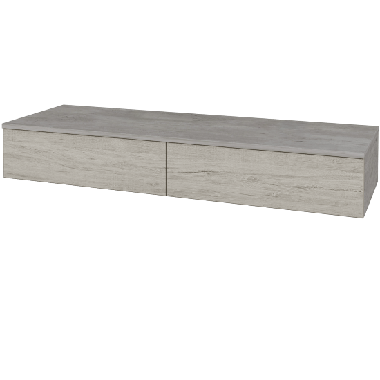 Waschtischunterschrank JOCKAM SZZ2 140 (ohne Waschtisch)  - D01 Beton - D05 Oregon - Nein