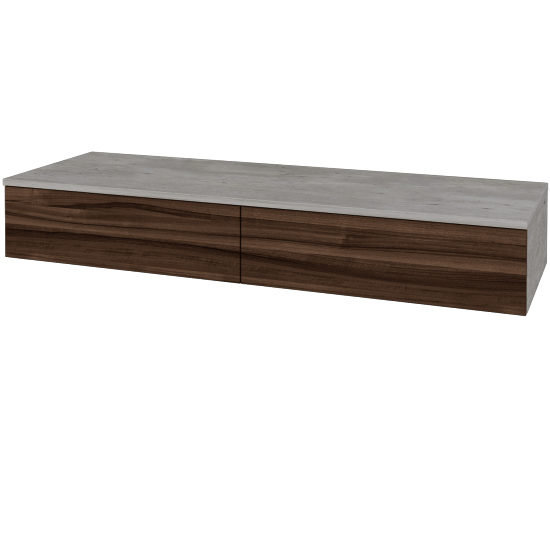 Waschtischunterschrank JOCKAM SZZ2 140 (ohne Waschtisch)  - D01 Beton - D06 Nussbaum - Nein