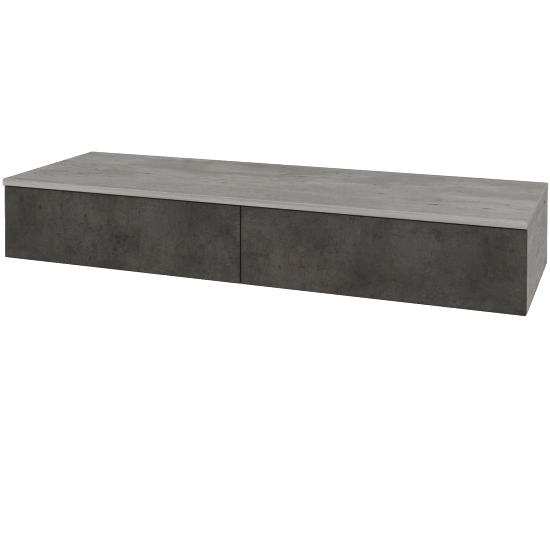 Waschtischunterschrank JOCKAM SZZ2 140 (ohne Waschtisch)  - D01 Beton - D16 Dark Beton - Nein