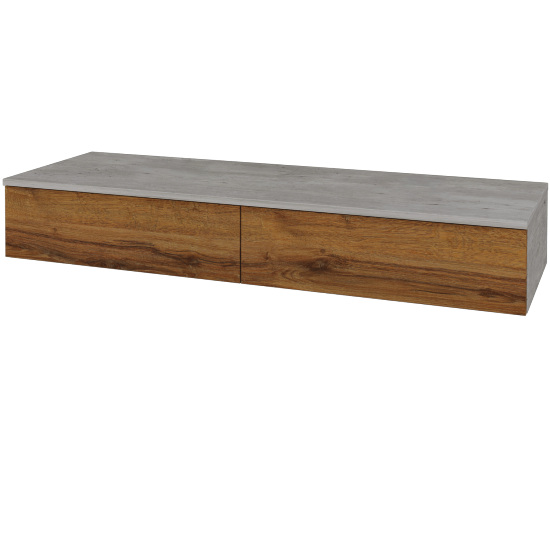 Waschtischunterschrank JOCKAM SZZ2 140 (ohne Waschtisch)  - D01 Beton - D27 Cognac - Nein