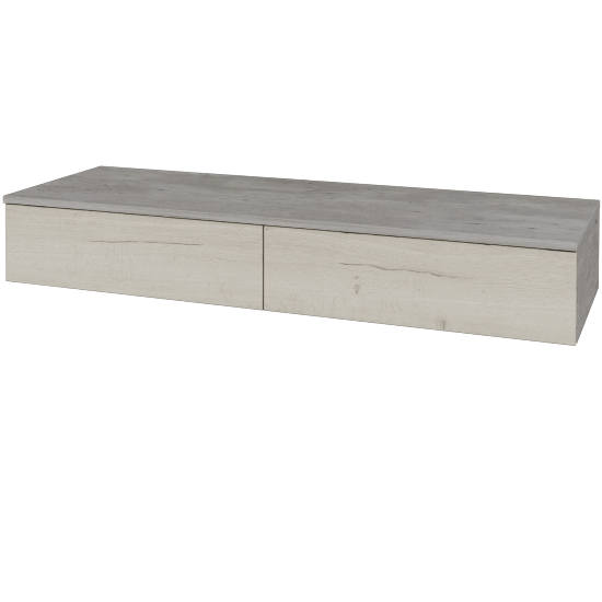 Waschtischunterschrank JOCKAM SZZ2 140 (ohne Waschtisch)  - D01 Beton - D28 Alberta - Nein