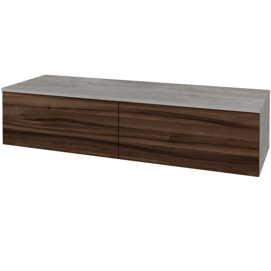 Waschtischunterschrank JOCKAM SZZ12 140 (ohne Waschtisch)  - D01 Beton - D06 Nussbaum - Nein
