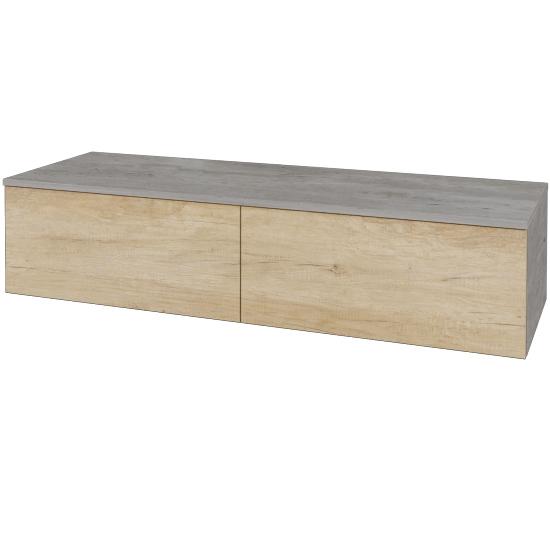 Waschtischunterschrank JOCKAM SZZ12 140 (ohne Waschtisch)  - D01 Beton - D15 Eiche Nebraska - Nein