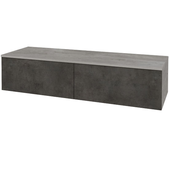 Waschtischunterschrank JOCKAM SZZ12 140 (ohne Waschtisch)  - D01 Beton - D16 Dark Beton - Nein
