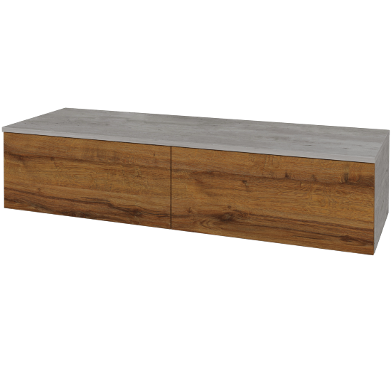 Waschtischunterschrank JOCKAM SZZ12 140 (ohne Waschtisch)  - D01 Beton - D27 Cognac - Nein