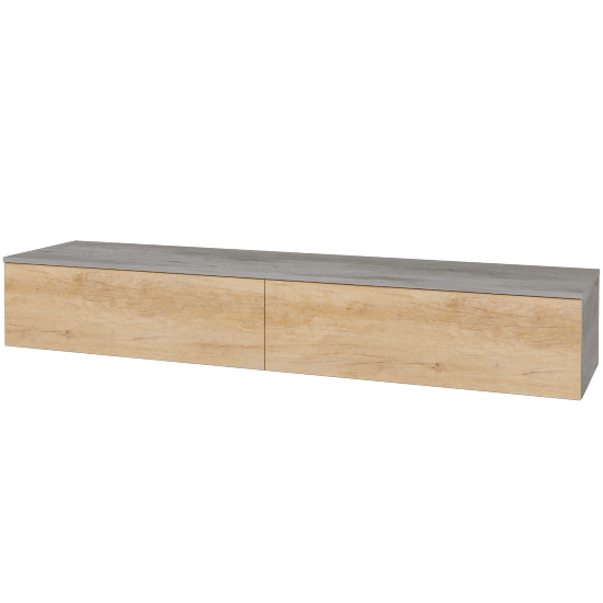 Waschtischunterschrank JOCKAM SZZ12 200 (ohne Waschtisch)  - D01 Beton - D15 Eiche Nebraska - Nein
