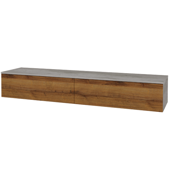 Waschtischunterschrank JOCKAM SZZ12 200 (ohne Waschtisch)  - D01 Beton - D27 Cognac - Nein