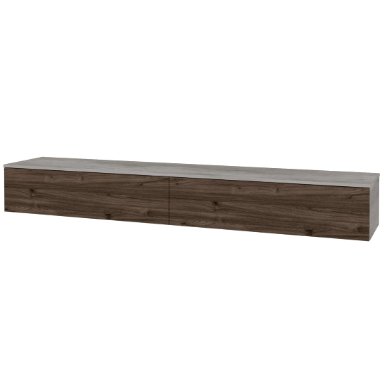 Waschtischunterschrank JOCKAM SZZ12 240 (ohne Waschtisch)  - D01 Beton - D25 Teak - Nein