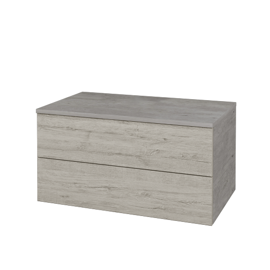 Waschtischunterschrank JOCKAM SZZ2 80 (ohne Waschtisch)  - D01 Beton - D05 Oregon - Nein
