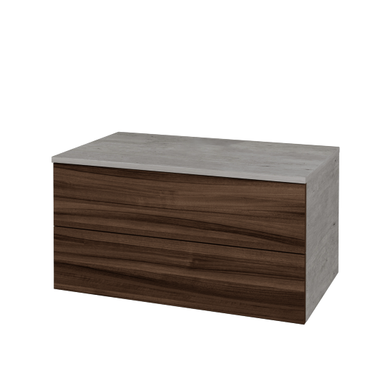 Waschtischunterschrank JOCKAM SZZ2 80 (ohne Waschtisch)  - D01 Beton - D06 Nussbaum - Nein