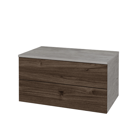 Waschtischunterschrank JOCKAM SZZ2 80 (ohne Waschtisch)  - D01 Beton - D25 Teak - Nein