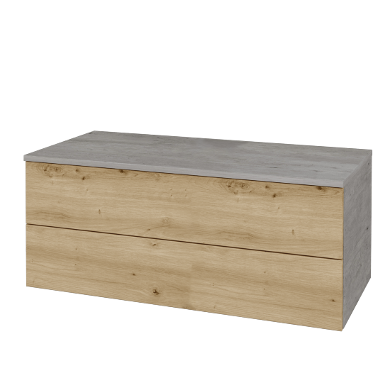 Waschtischunterschrank JOCKAM SZZ2 100 (ohne Waschtisch)  - D01 Beton - D22 Caramel - Nein