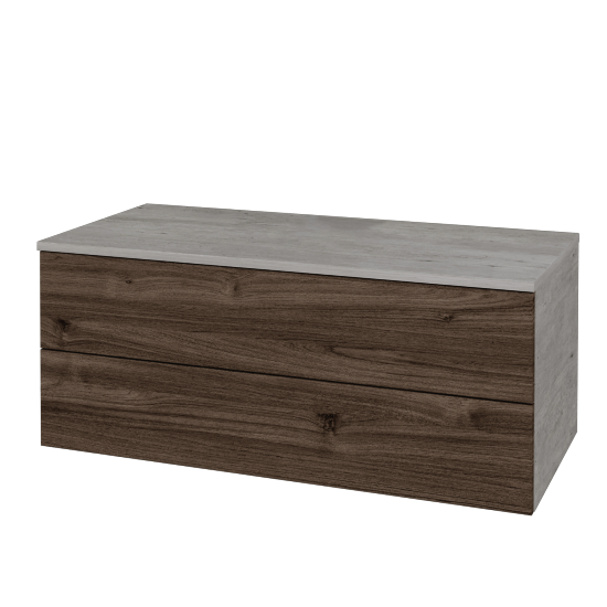 Waschtischunterschrank JOCKAM SZZ2 100 (ohne Waschtisch)  - D01 Beton - D25 Teak - Nein