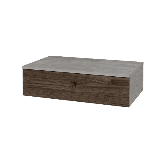 Waschtischunterschrank JOCKAM SZZ 80 (ohne Waschtisch)  - D01 Beton - D25 Teak - Nein