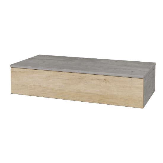 Waschtischunterschrank JOCKAM SZZ 100 (ohne Waschtisch)  - D01 Beton - D15 Eiche Nebraska - Nein