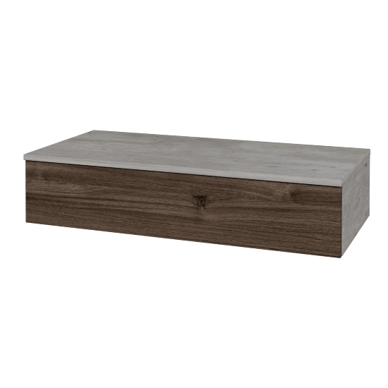 Waschtischunterschrank JOCKAM SZZ 100 (ohne Waschtisch)  - D01 Beton - D25 Teak - Nein
