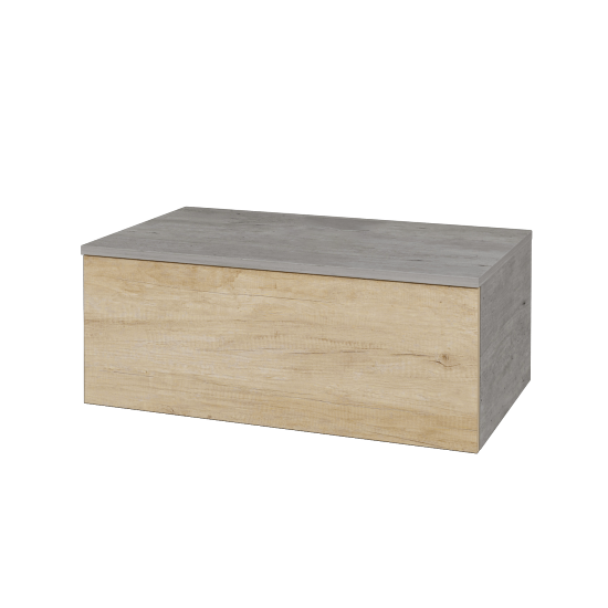 Waschtischunterschrank JOCKAM SZZ1 80 (ohne Waschtisch)  - D01 Beton - D15 Eiche Nebraska - Nein