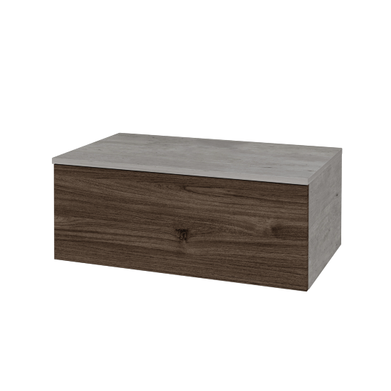 Waschtischunterschrank JOCKAM SZZ1 80 (ohne Waschtisch)  - D01 Beton - D25 Teak - Nein