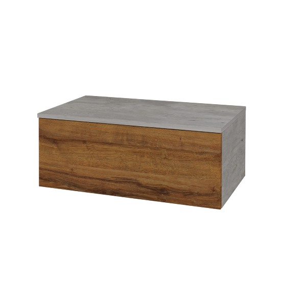 Waschtischunterschrank JOCKAM SZZ1 80 (ohne Waschtisch)  - D01 Beton - D27 Cognac - Nein
