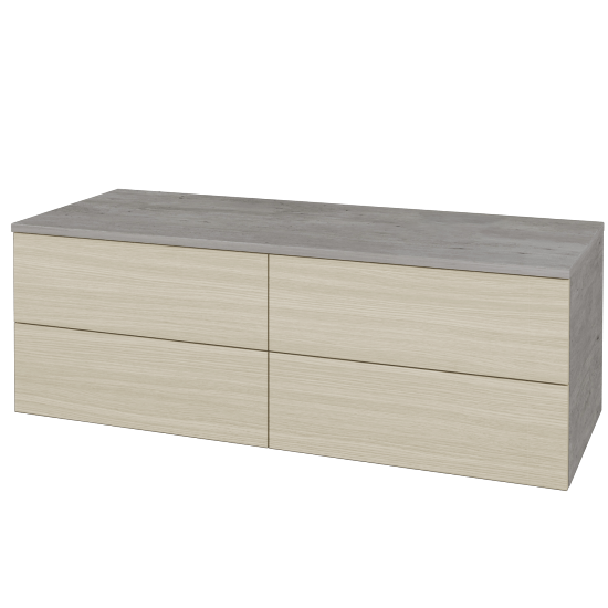 Waschtischunterschrank JOCKAM SZZ4 120 (ohne Waschtisch)  - D01 Beton - D04 Eiche - Links - Nein