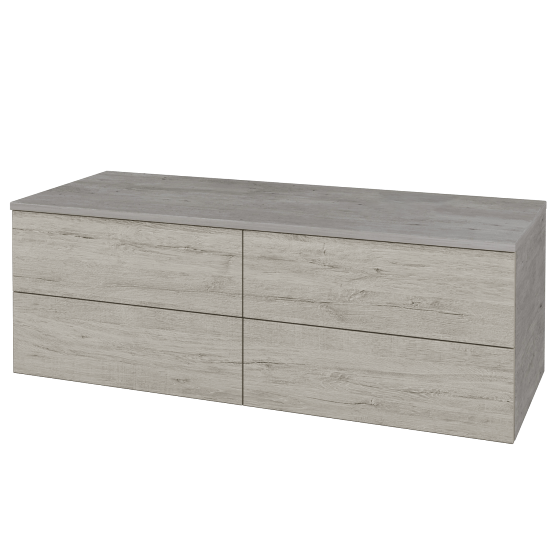 Waschtischunterschrank JOCKAM SZZ4 120 (ohne Waschtisch)  - D01 Beton - D05 Oregon - Links - Nein
