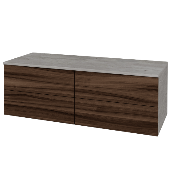 Waschtischunterschrank JOCKAM SZZ4 120 (ohne Waschtisch)  - D01 Beton - D06 Nussbaum - Links - Nein