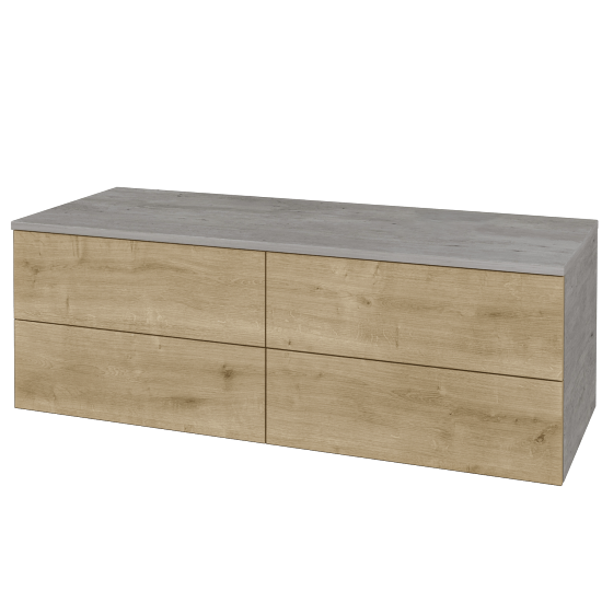 Waschtischunterschrank JOCKAM SZZ4 120 (ohne Waschtisch)  - D01 Beton - D09 Arlington - Links - Nein