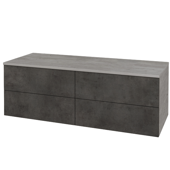Waschtischunterschrank JOCKAM SZZ4 120 (ohne Waschtisch)  - D01 Beton - D16 Dark Beton - Links - Nein