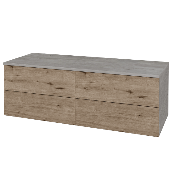 Waschtischunterschrank JOCKAM SZZ4 120 (ohne Waschtisch)  - D01 Beton - D23 Herkules - Links - Nein
