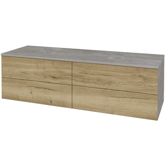 Waschtischunterschrank JOCKAM SZZ4 140 (ohne Waschtisch)  - D01 Beton - D26 Ontario - Nein