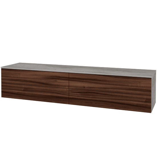 Waschtischunterschrank JOCKAM SZZ4 200 (ohne Waschtisch)  - D01 Beton - D06 Nussbaum - Nein