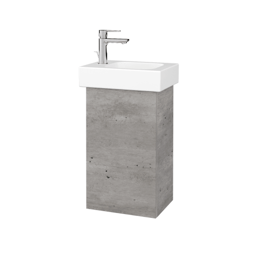Waschtischunterschrank NEXT SZD 38 (Waschtisch Geberit iCon)  - D01 Beton - Griffes T00 - D01 Beton - Links