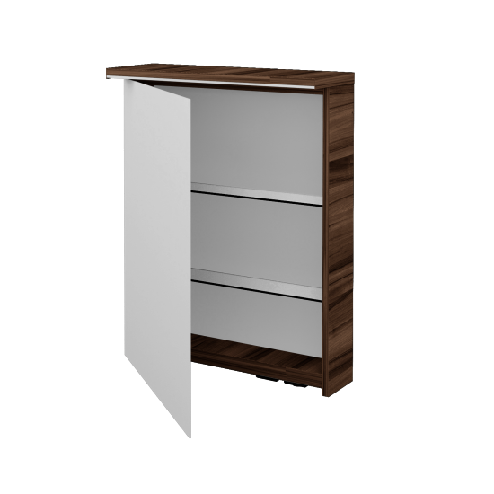 Badezimmer Spiegelschrank LINEA GAOE 60  - D06 Nussbaum - Links