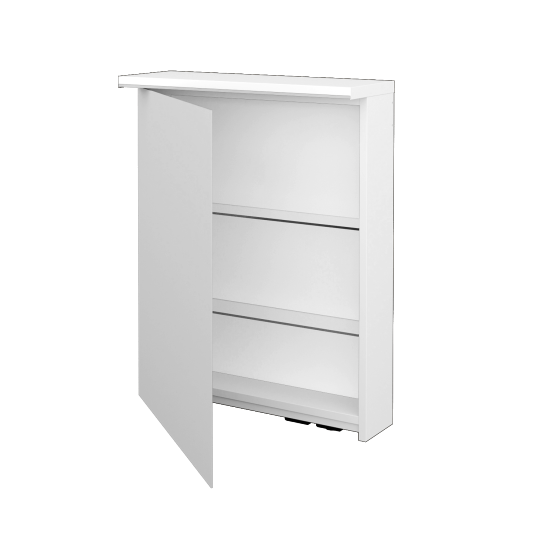 Badezimmer Spiegelschrank LINEA GAOE 60  - N01 Weiß Hochglanz - Links