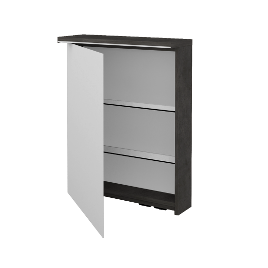 Badezimmer Spiegelschrank LINEA GAOE 60  - D16 Dark Beton - Links