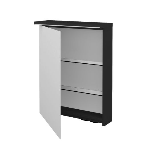 Badezimmer Spiegelschrank LINEA GAOE 60  - N03 Graphite - Links