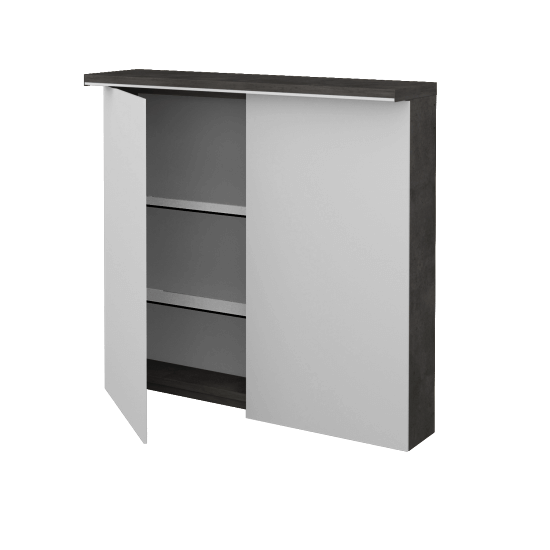 Badezimmer Spiegelschrank LINEA GA2OE 80  - D16 Dark Beton