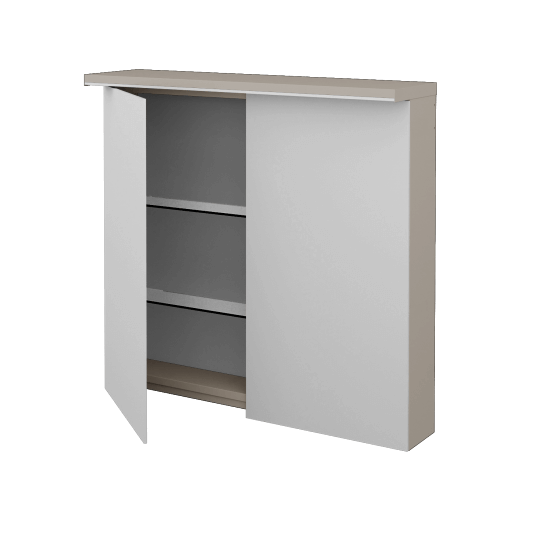 Badezimmer Spiegelschrank LINEA GA2OE 80  - N07 Stone