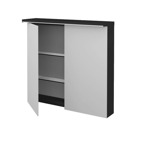 Badezimmer Spiegelschrank LINEA GA2OE 80  - N03 Graphite