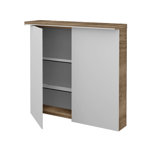 Badezimmer Spiegelschrank LINEA GA2OE 80  - D21 Tobacco