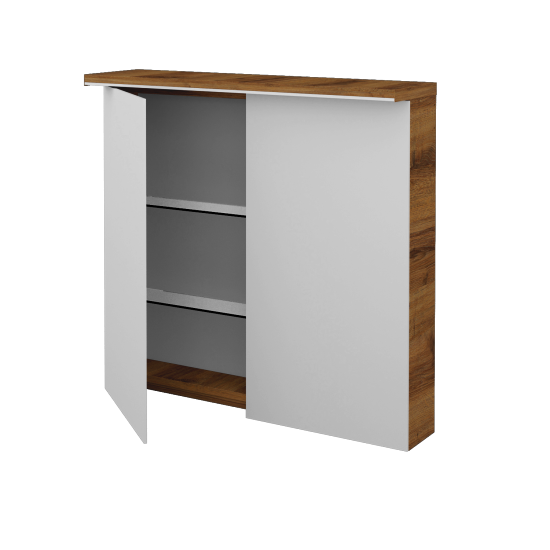 Badezimmer Spiegelschrank LINEA GA2OE 80  - D27 Cognac