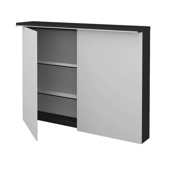 Badezimmer Spiegelschrank LINEA GA2OE 100  - N03 Graphite