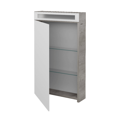 Badezimmer Spiegelschrank NEXT GAO 50  - D01 Beton - Links