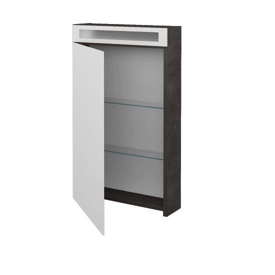 Badezimmer Spiegelschrank NEXT GAO 50  - D16 Dark Beton - Links