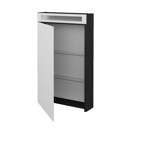 Badezimmer Spiegelschrank NEXT GAO 50  - N03 Graphite - Links