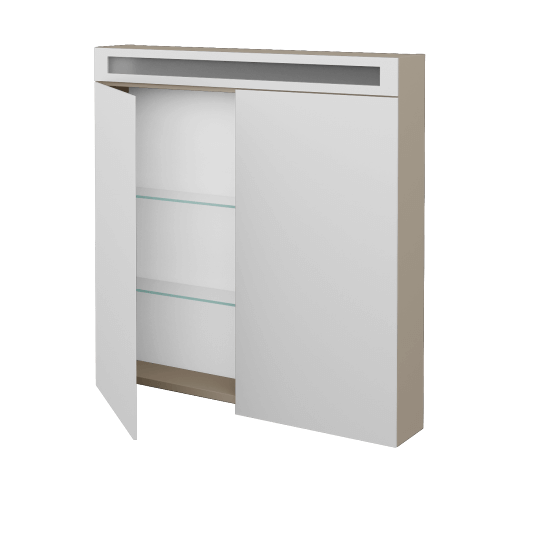 Badezimmer Spiegelschrank NEXT GA2O 80  - L04 Beige Lack Hochglanz