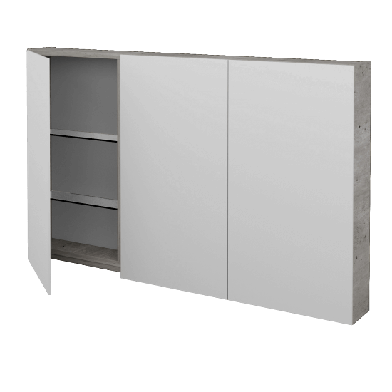 Badezimmer Spiegelschrank AMBIENTE GA3E 120  - D01 Beton